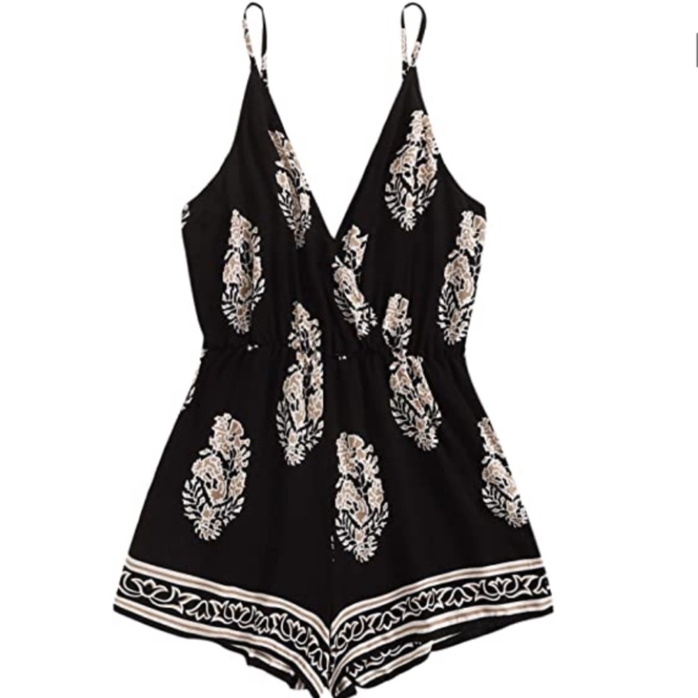 Floral Romper, backless